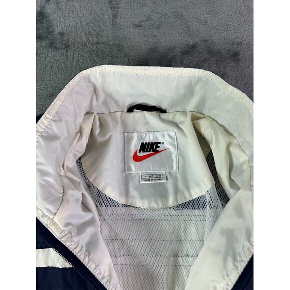 Nike Vintage 90's Windbreaker Jacket Men's Size M Navy‎ Full Zip Nylon Oversized - Picture 2 of 10